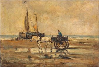 Bringing in the Catch at Low Tide - Anton Stockmann