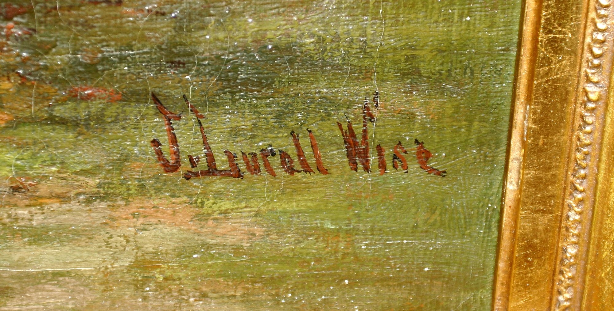 Artwork by J. Lurell Wise, Sheep in Landscape, Made of Oil On Canvas