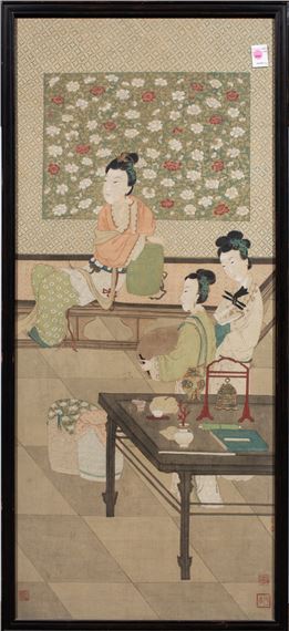 Three Beauties at Leisure by Chinese School