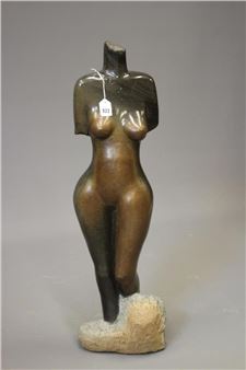 A POLISHED OPAL STONE FEMALE TORSO - Andrew Kandemiri