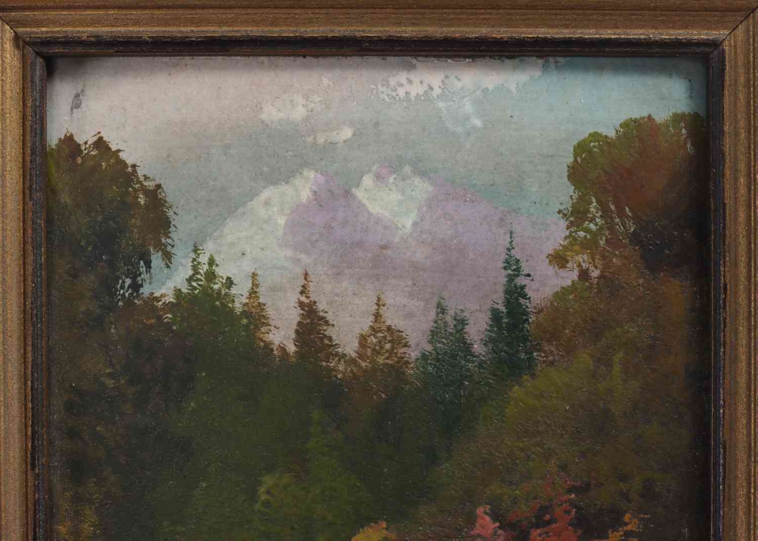 Artwork by Willard Page, WILLARD J PAGE MINIATURE PAINTING FOREST & CREEK, Made of Painting