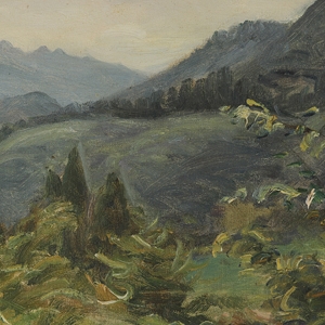 Artwork by Usaburo Ihara, Landscape, Made of oil on canvas