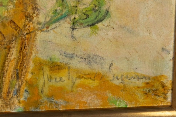 Artwork by Jocelyne Seguin, La Corvee de Petits Pois, Made of Oil On Canvas