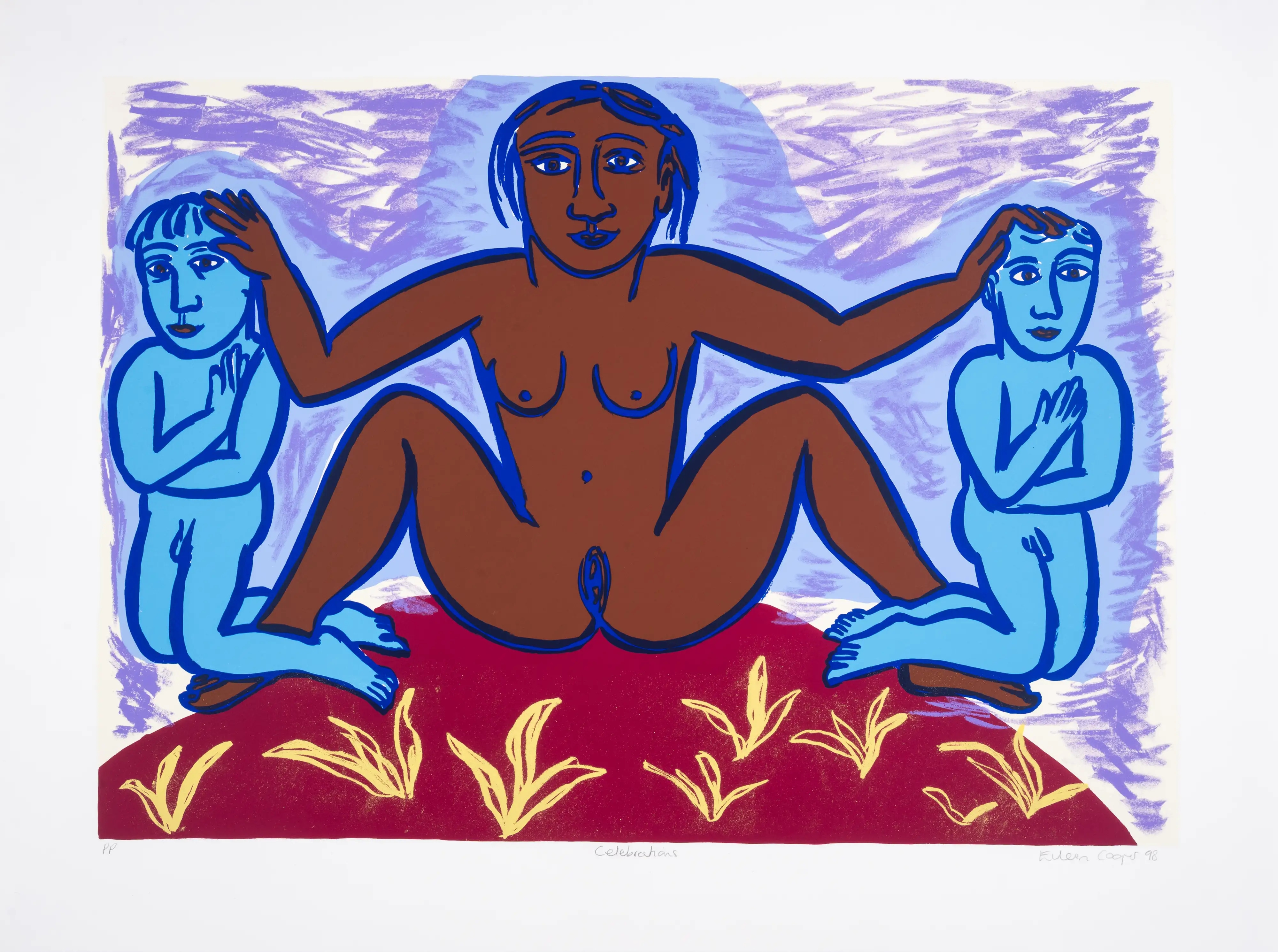 Artwork by Eileen Cooper, Celebrations, Made of Screenprint In Colours