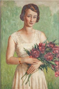 Woman with Flowers - Antoni Below