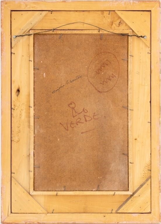 Artwork by M.W. Huggins, Floral Still Life Scene, Made of Oil On Masonite