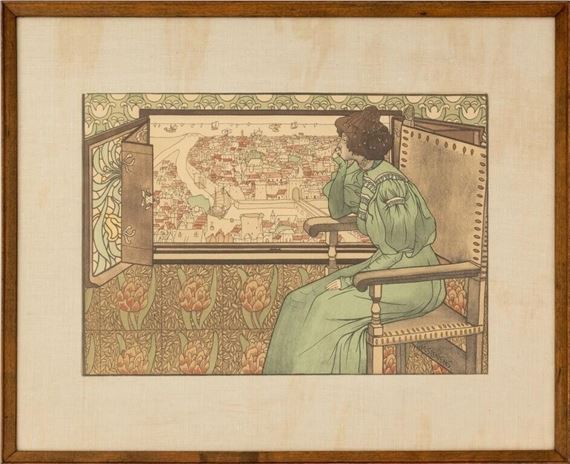 Femme assise revant - Gustave-Max Stevens