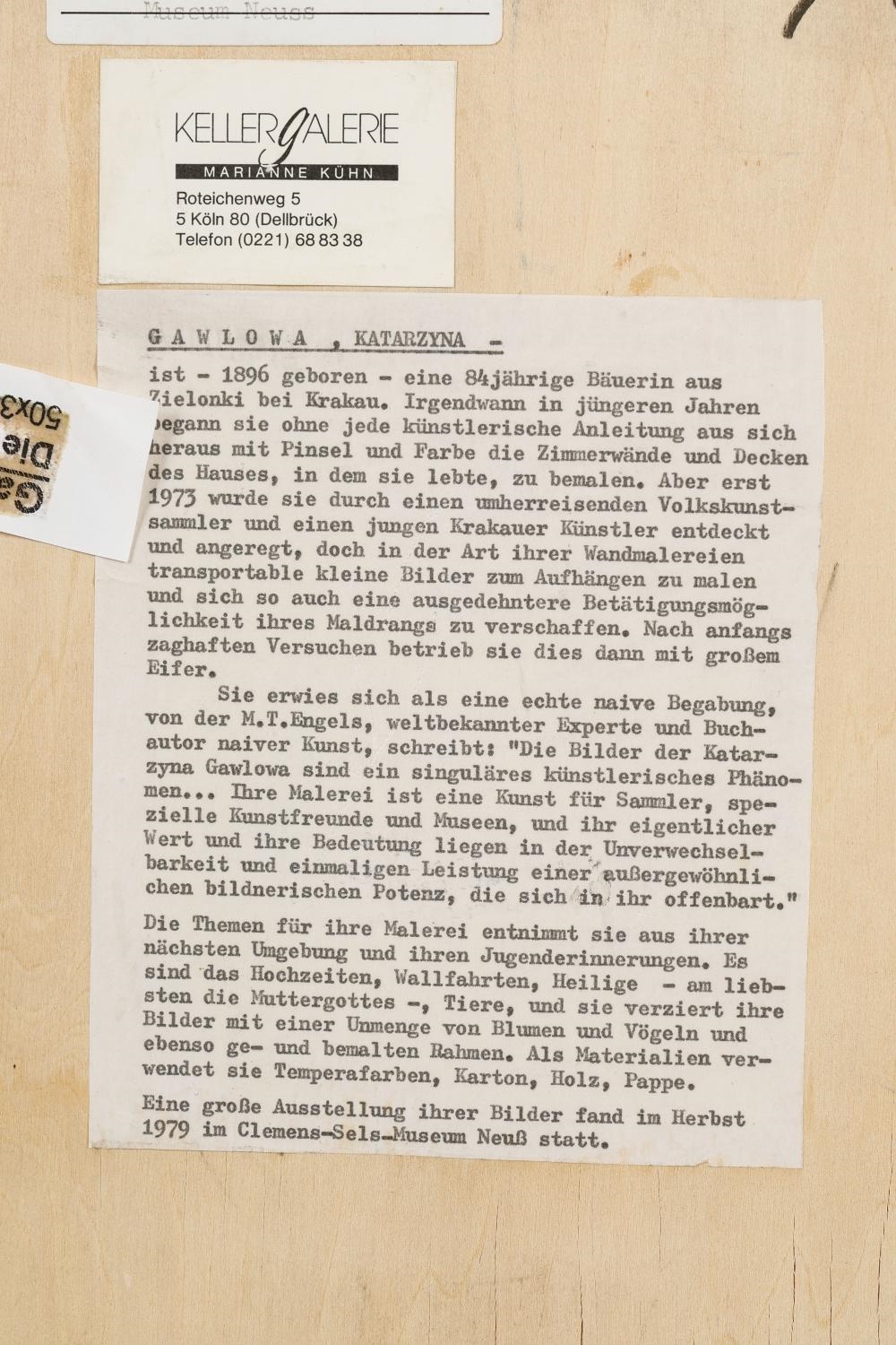 Artwork by Katarzyna Gawlowa, Saint "Barbara" with Angels, Made of Oil Painting On Board