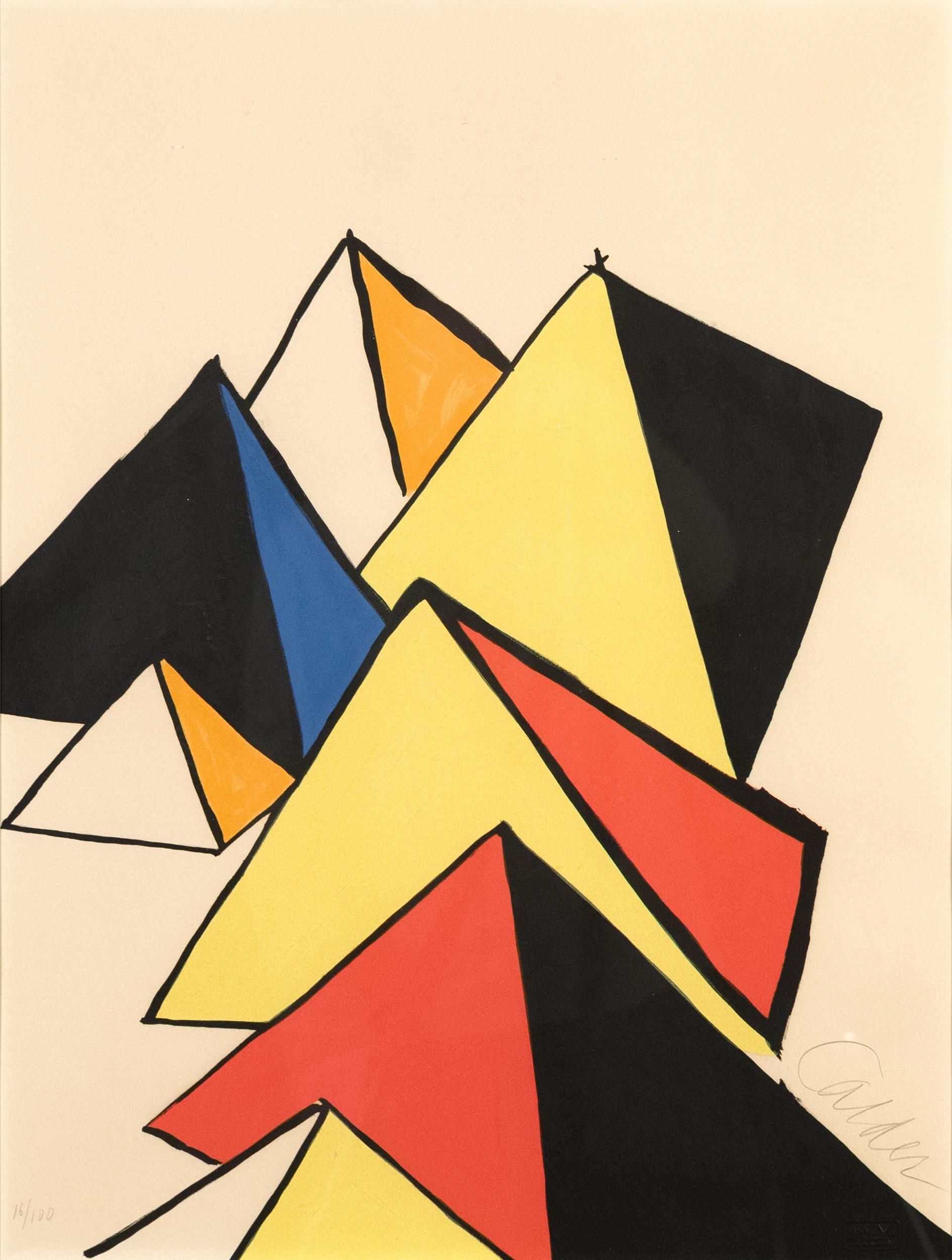 Alexander Calder | ALEXANDER CALDER PENCIL SIGNED LITHOGRAPH, PYRAMIDS ...