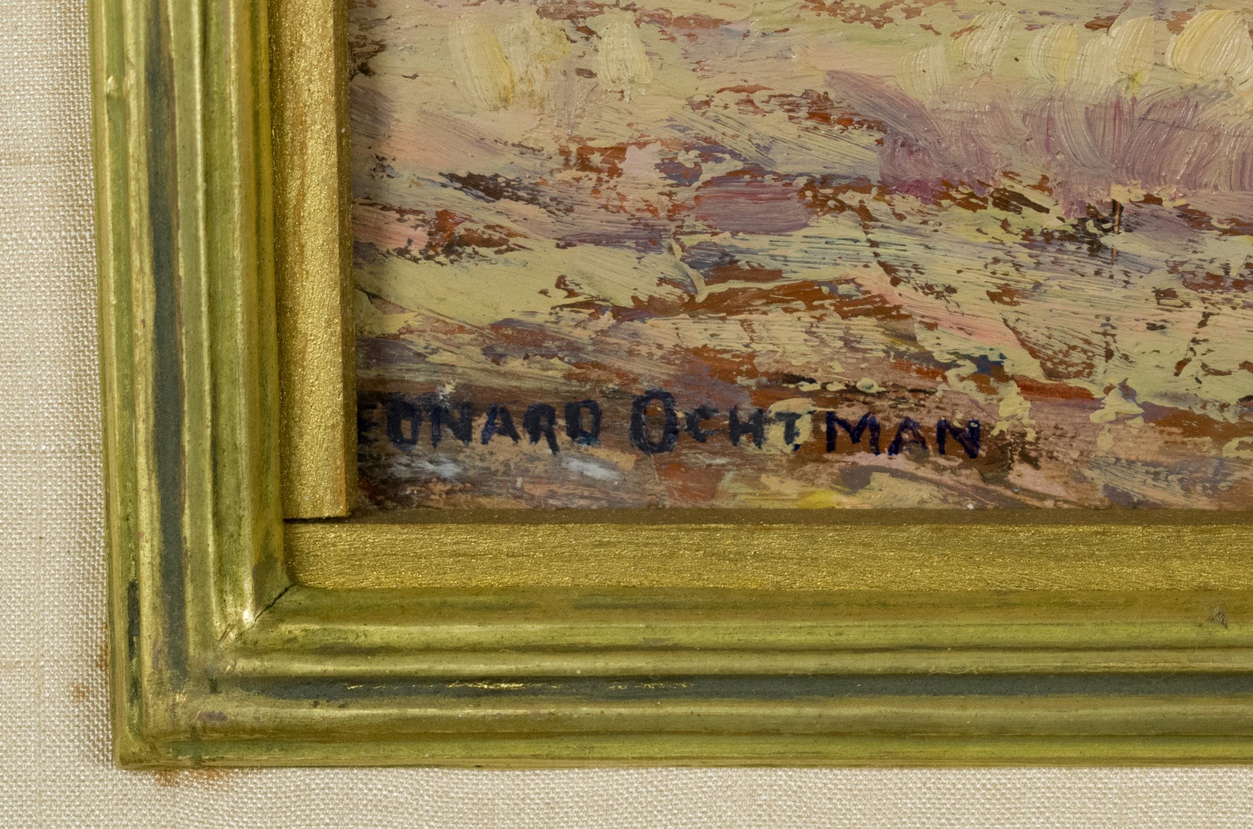 Artwork by Leonard Ochtman, LEONARD OCHTMAN OIL, AUTUMNAL LANDSCAPE, Made of oil on board