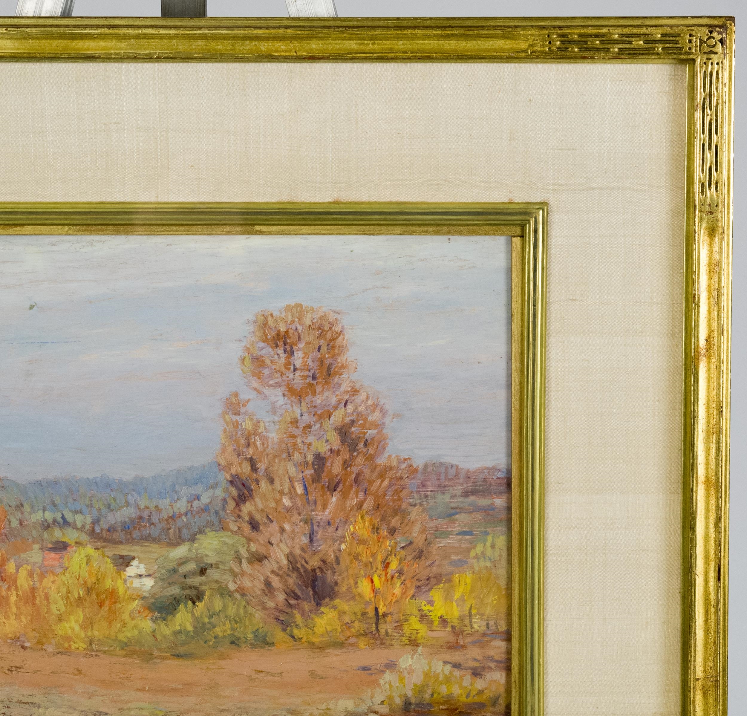 Artwork by Leonard Ochtman, LEONARD OCHTMAN OIL, AUTUMNAL LANDSCAPE, Made of oil on board
