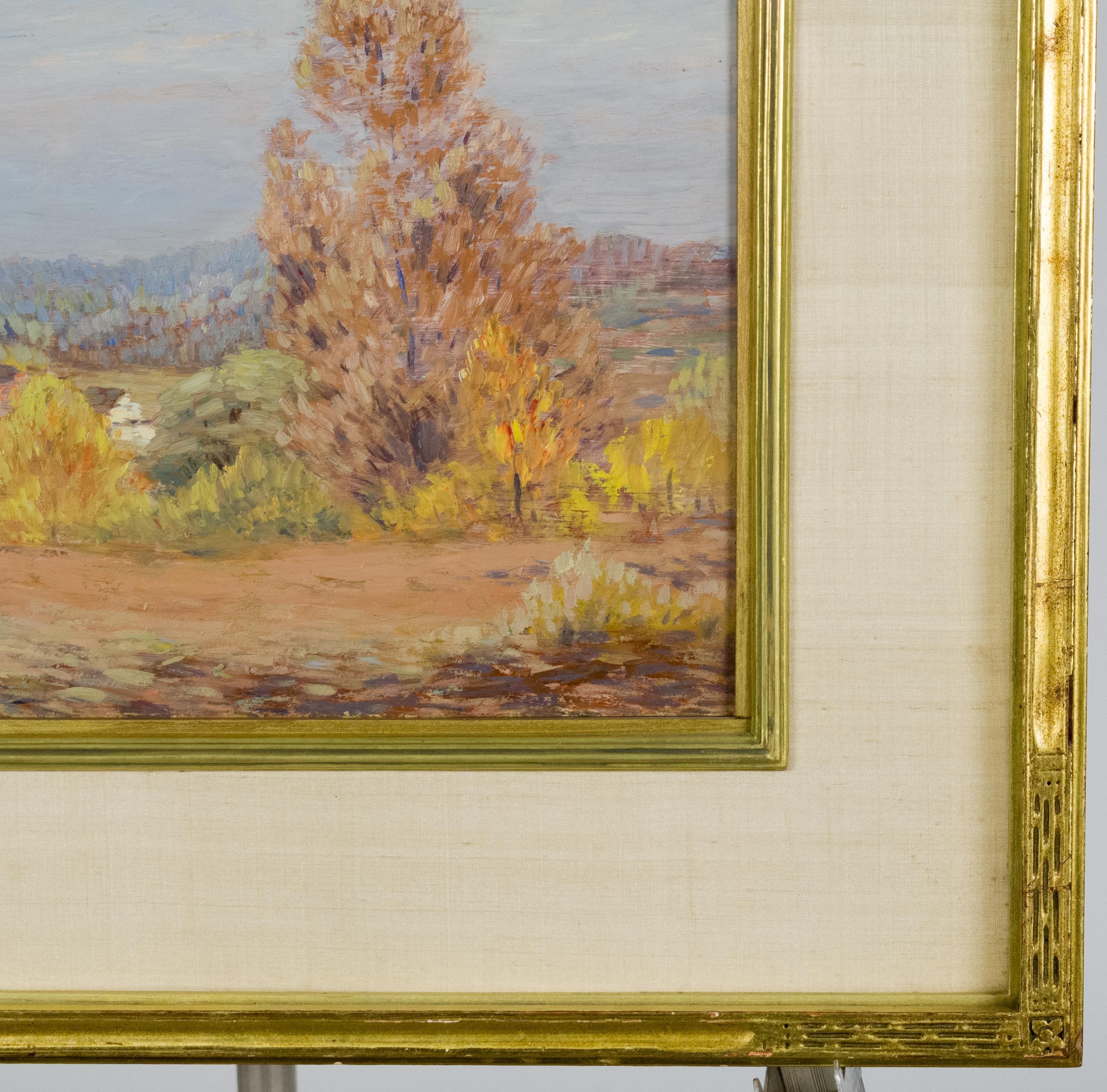 Artwork by Leonard Ochtman, LEONARD OCHTMAN OIL, AUTUMNAL LANDSCAPE, Made of oil on board