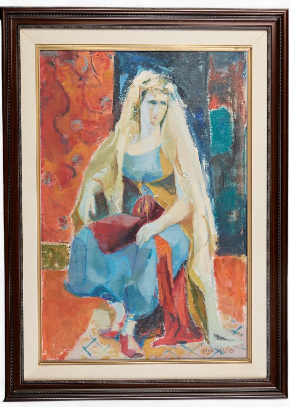 Artwork by Irma Magid, Seated Woman in Blue, Made of oil on canvas