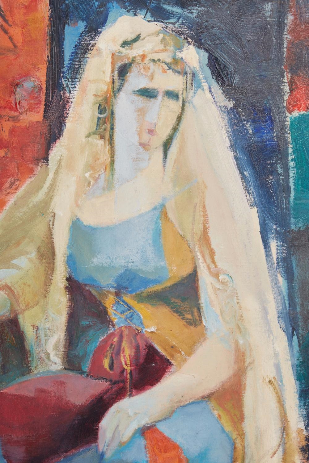 Artwork by Irma Magid, Seated Woman in Blue, Made of oil on canvas