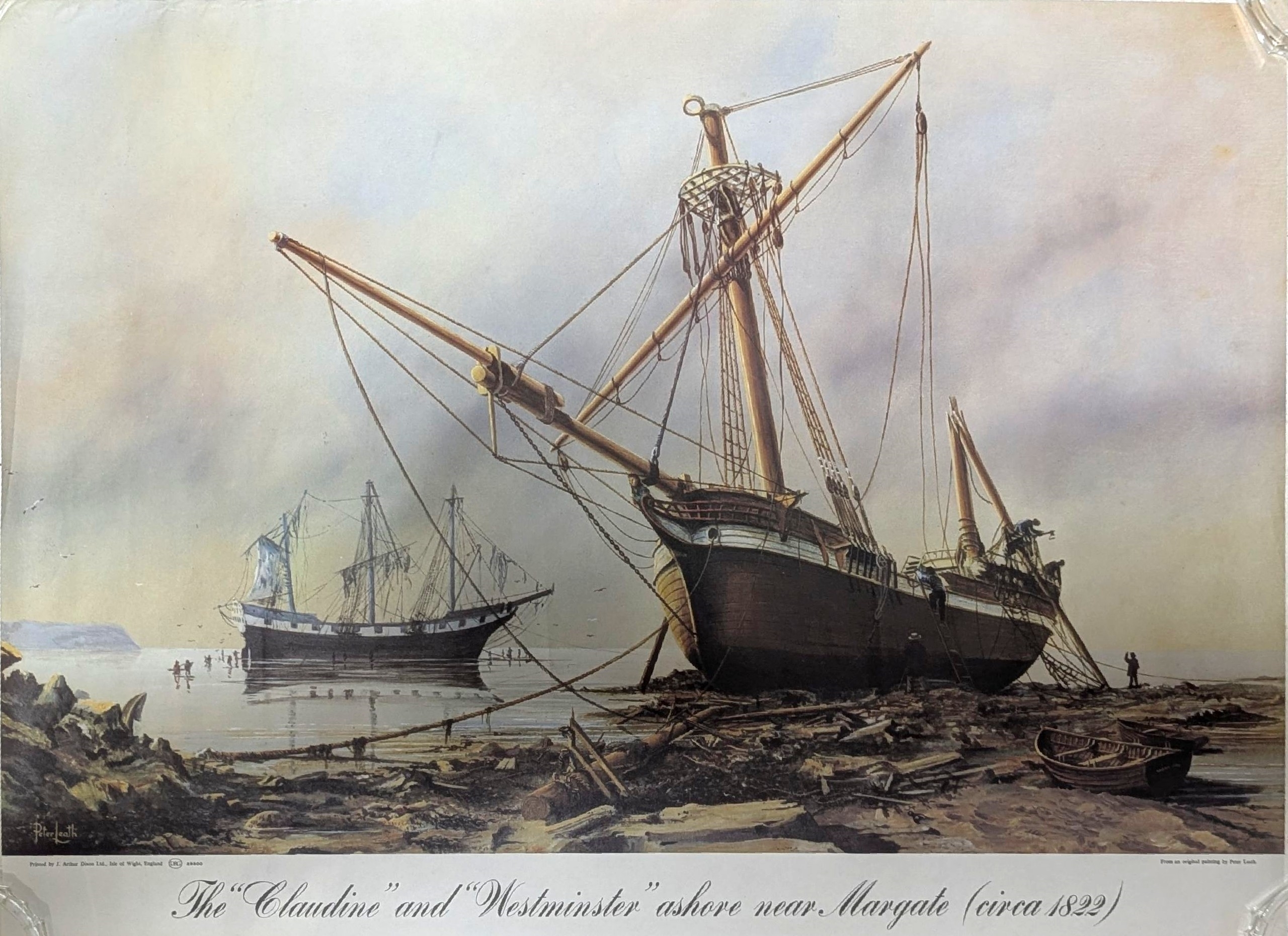 A four-panel maritime print collection featuring detailed ship illustrations.