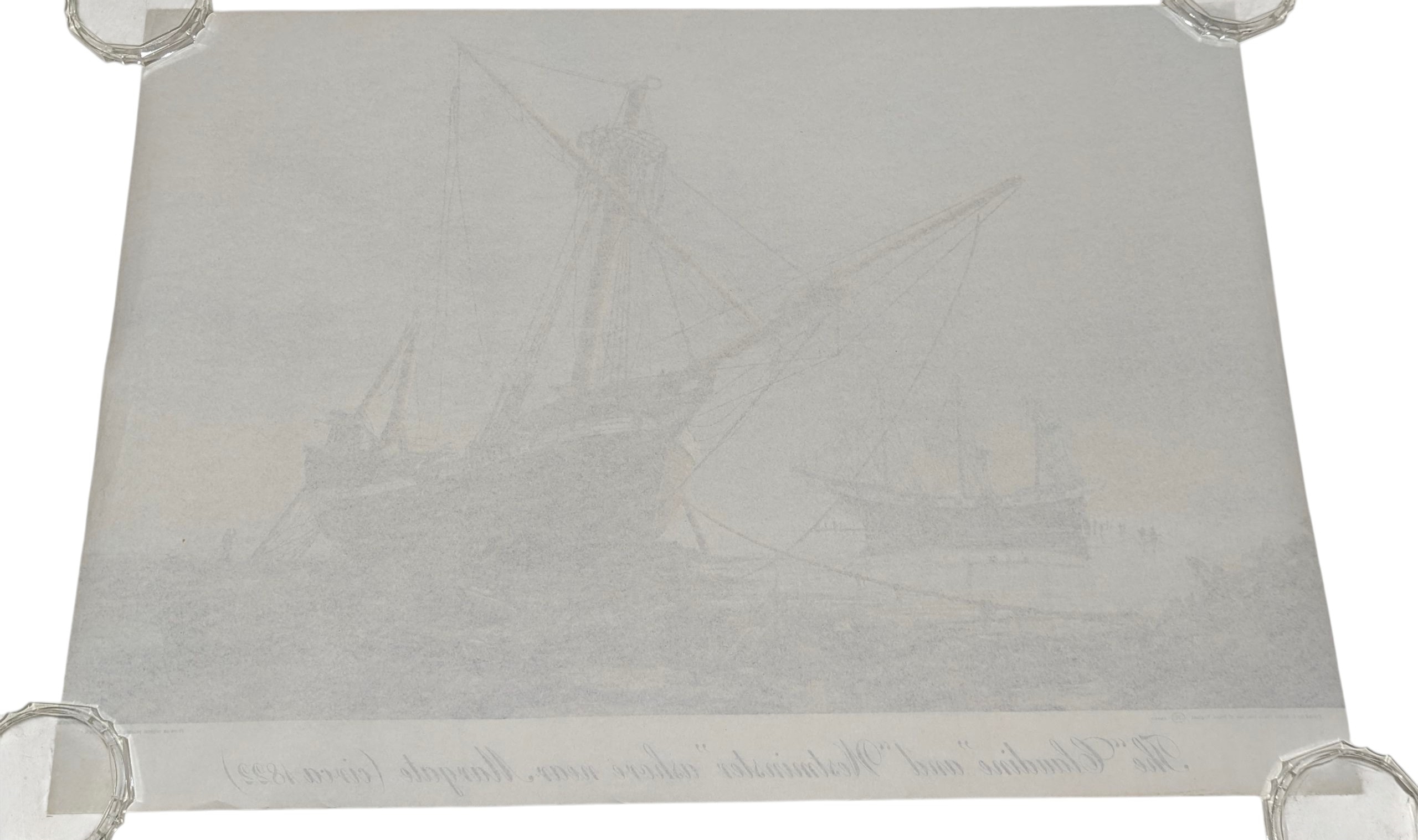 A four-panel maritime print collection featuring detailed ship illustrations.