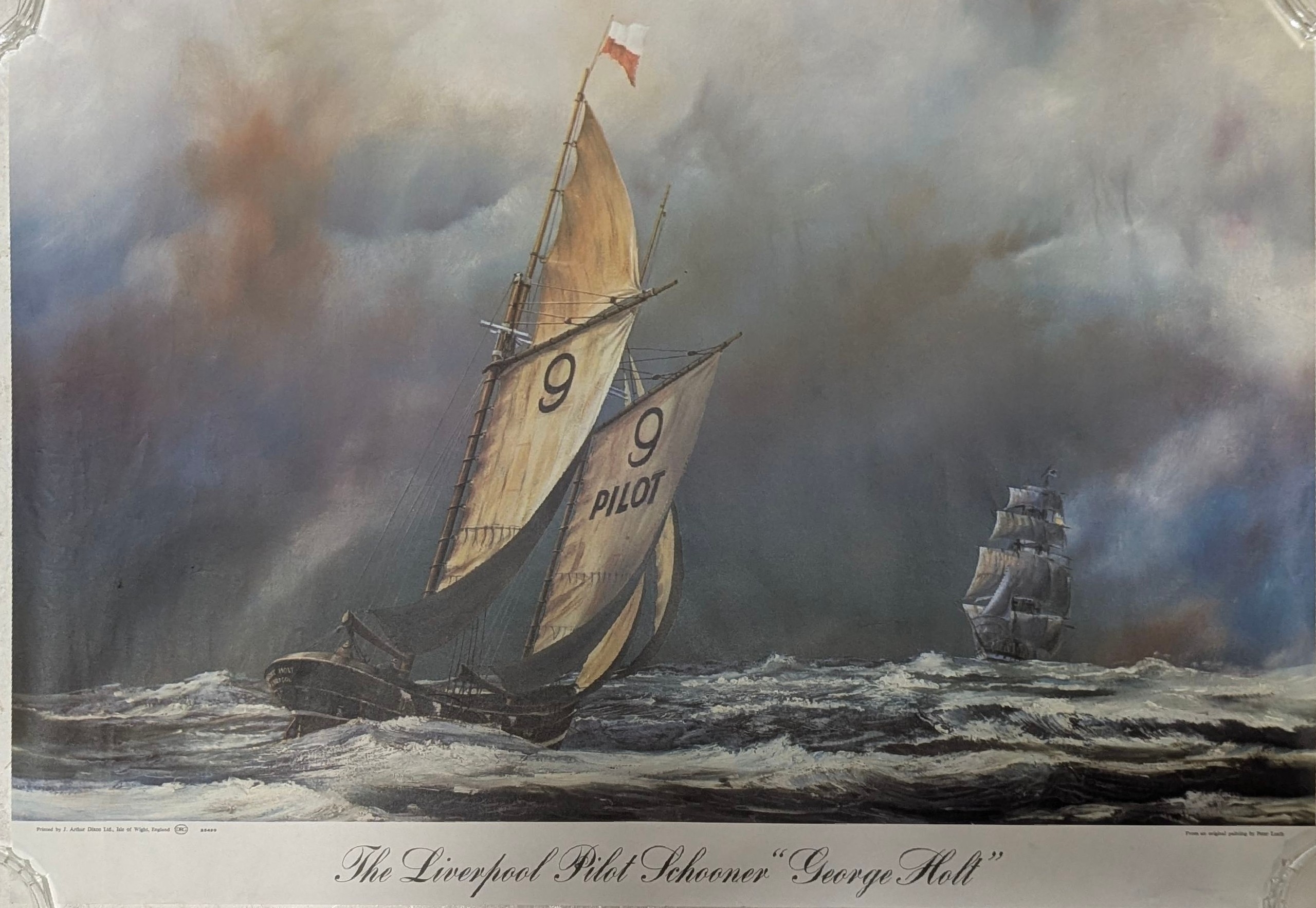 A four-panel maritime print collection featuring detailed ship illustrations.