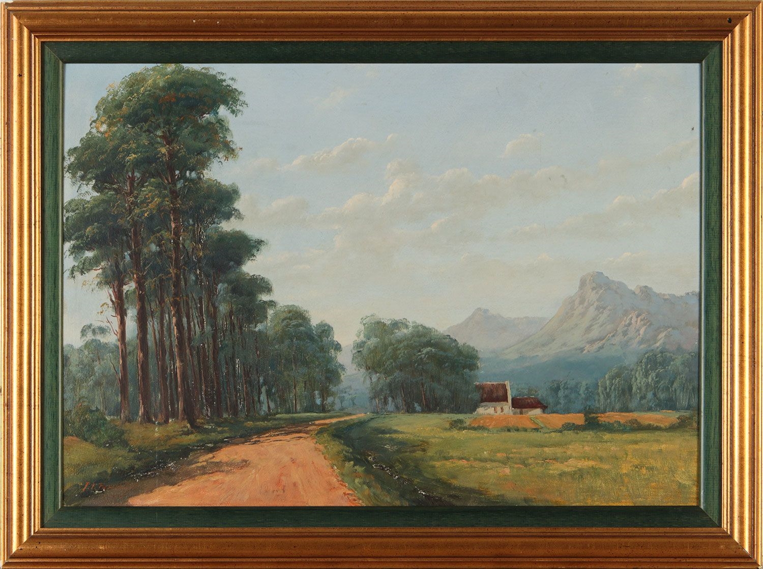Artwork by J. T. Fasciotty, TREE LINED ROAD, Made of Oil On Board