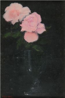 STILL LIFE, PINK ROSES - Stanley Vennard