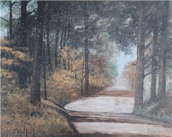 Autumn Road, Woods - Burling Boaz