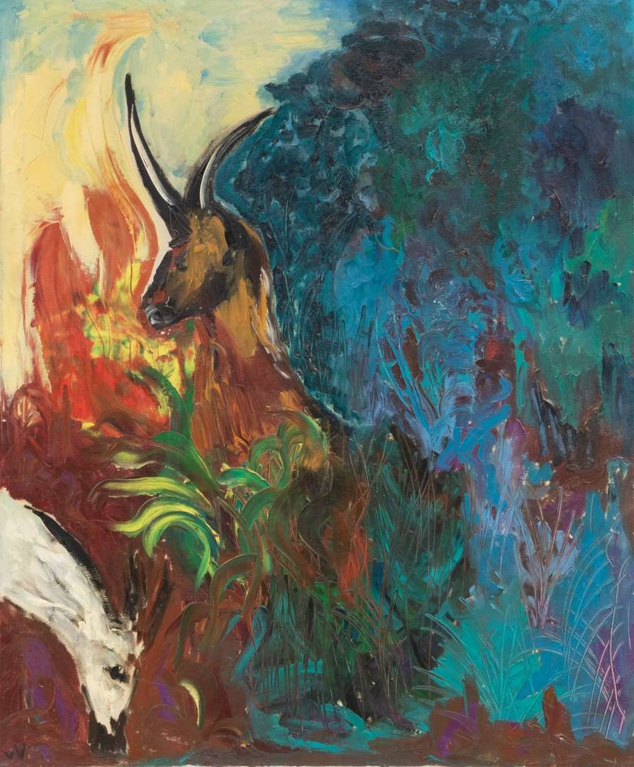 Artwork by Louki van der Veen, Zonder titel, Made of oil on canvas