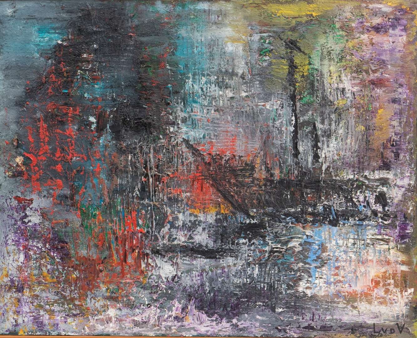 Artwork by Louki van der Veen, Zonder titel, Made of oil on canvas