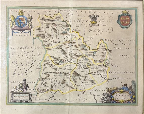 Johan Blaeu | Comitatus Brechiniae, Breknoke (Circa 17th Century ...