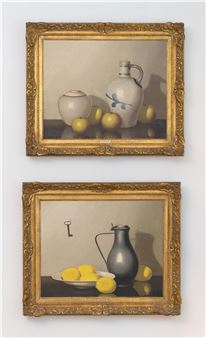 PAIR OF ANSJE VEERKAMP OILS, STILL LIFE - Ansje Veerkamp