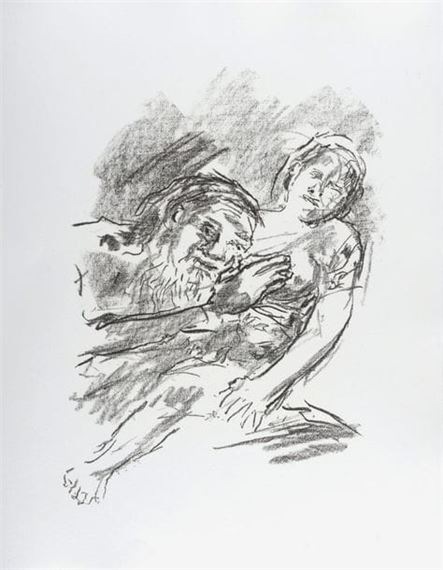 Lear with Cordelia in his arms by Oskar Kokoschka, 1963