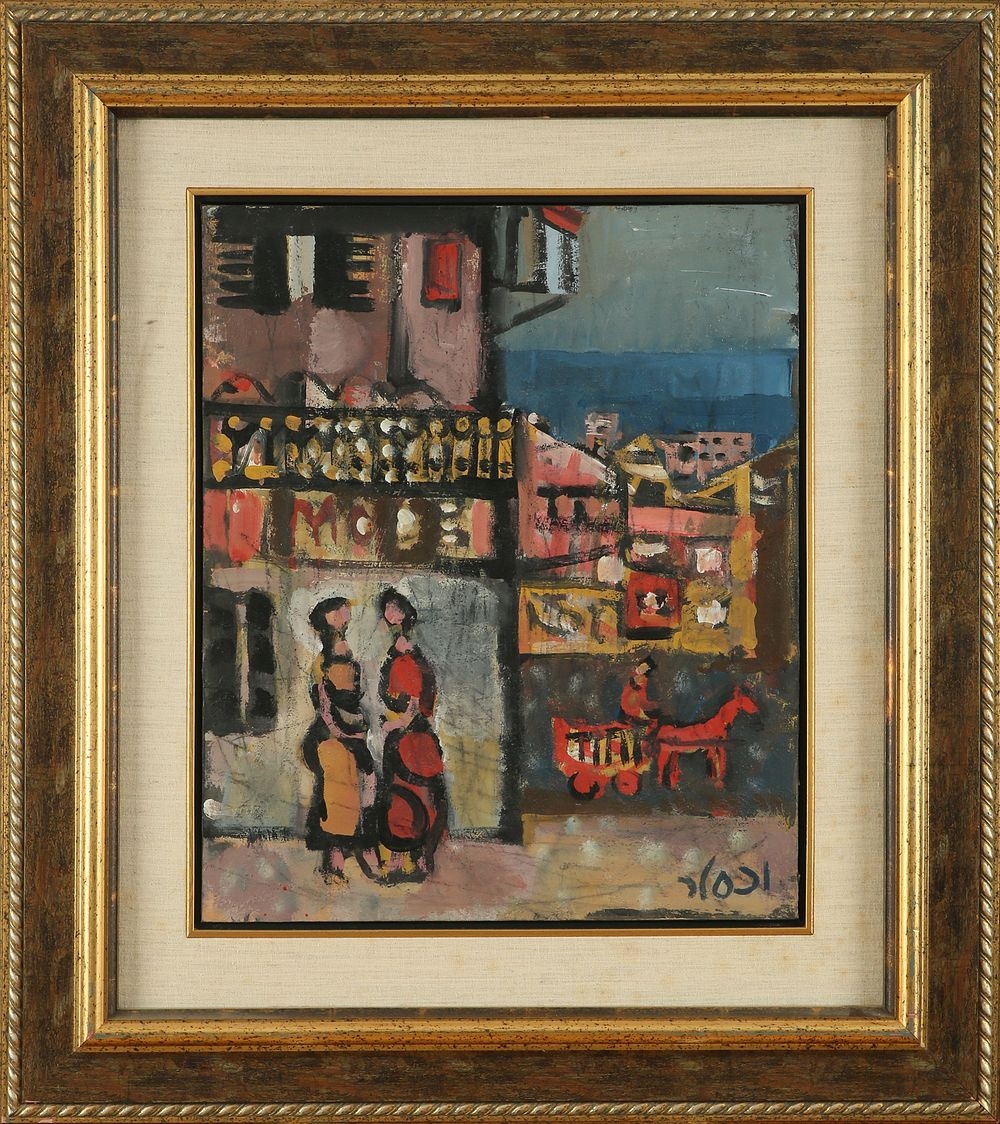 Artwork by Jacob Wexler, Women in the Street, Made of Oil On Canvas