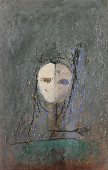 White Mask Green Shape by Ed Musante, 1990