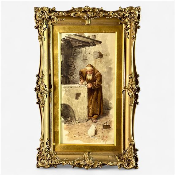 Watercolor of a Friar - Edouardo Vitali
