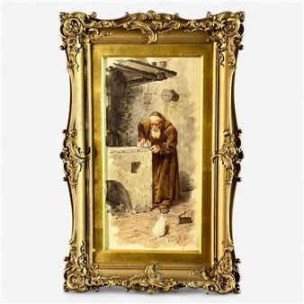 Watercolor of a Friar - Edouardo Vitali