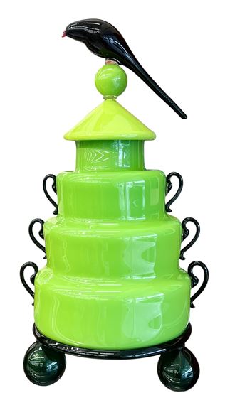 Lime Green Bird Jar - David Levi