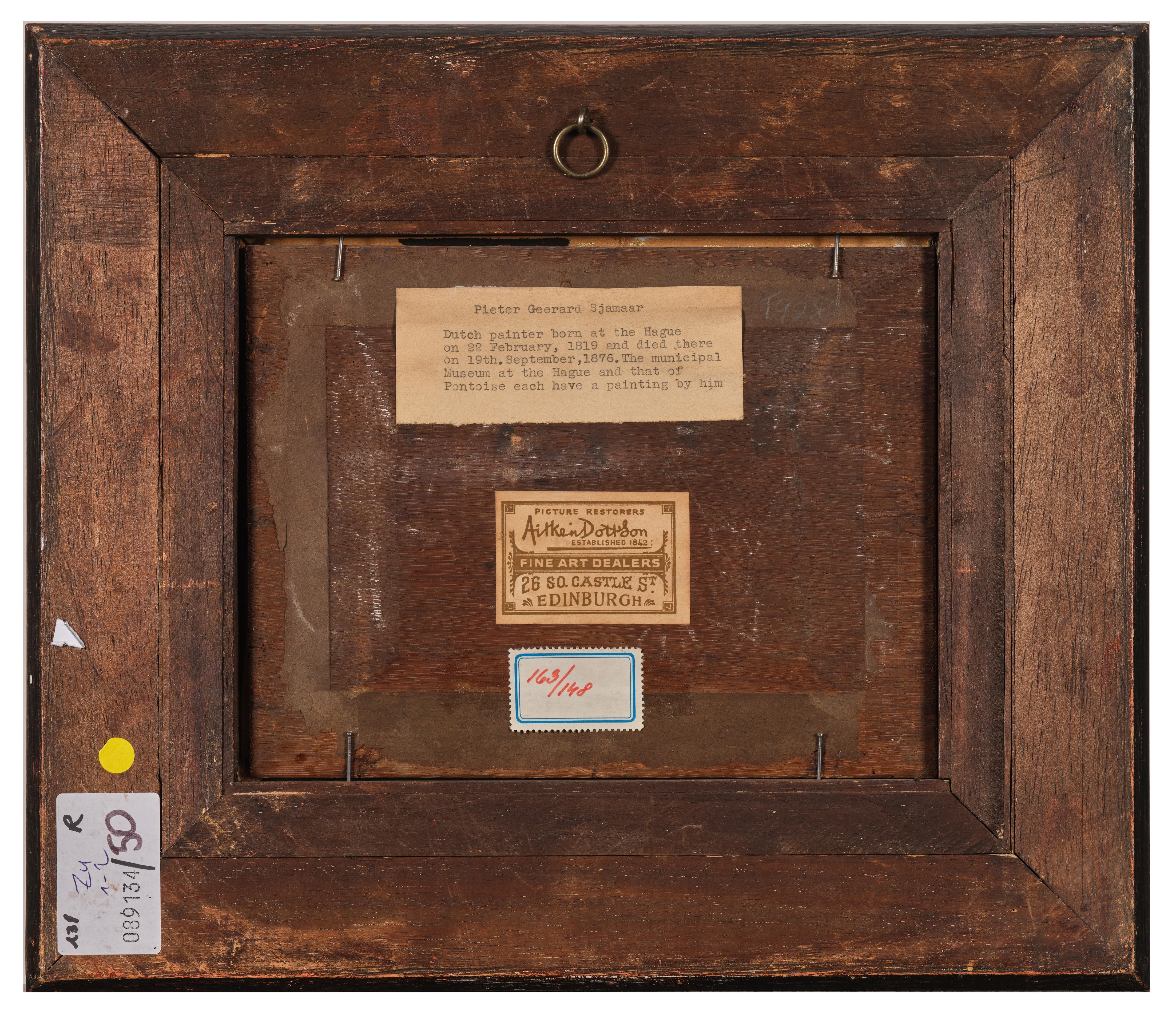 Artwork by Pieter Geerard Sjamaar, Kartenspieler bzw. Gesellschaft bei Kerzenschein, Made of oil on wood