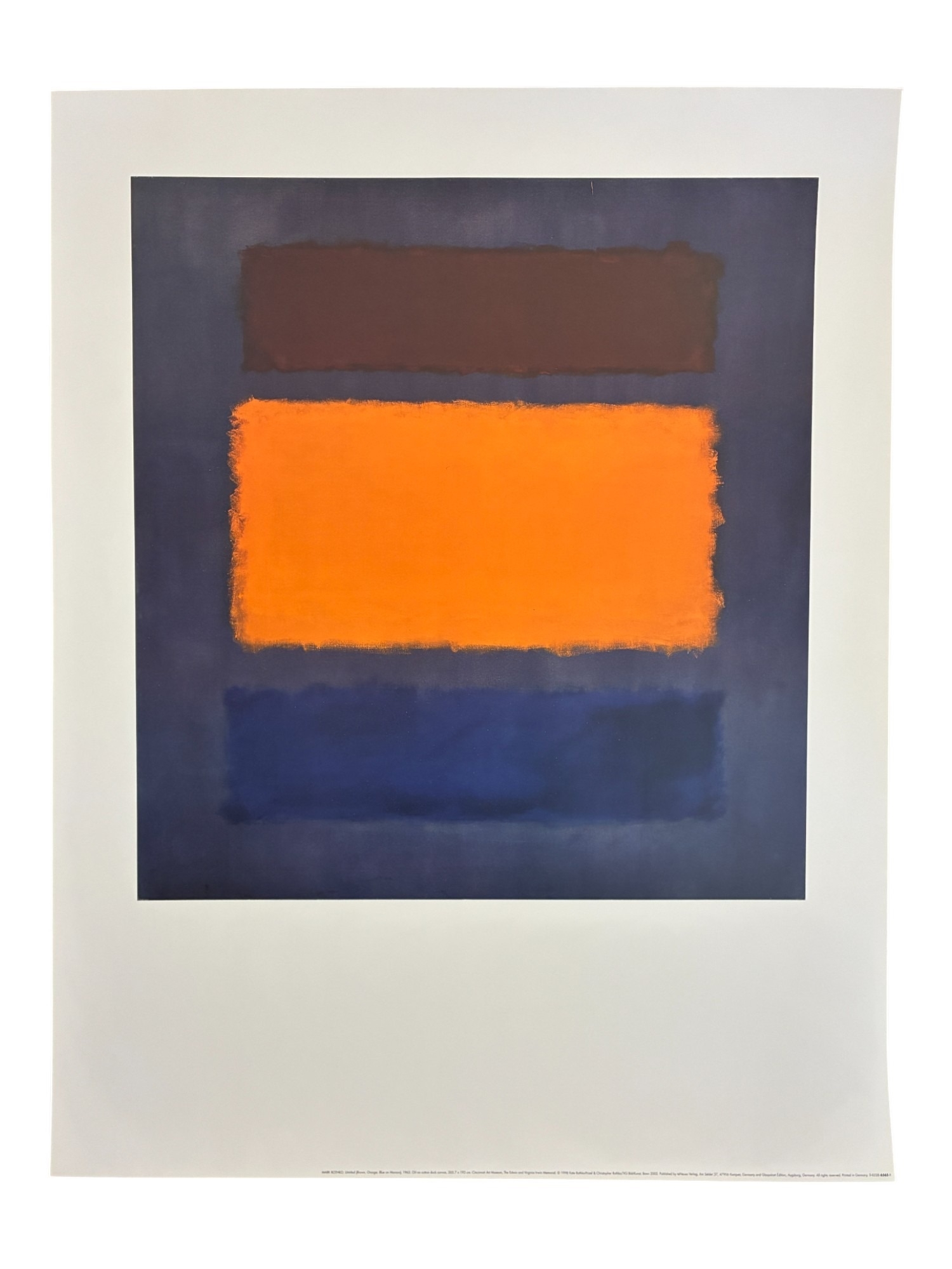 Artwork by Mark Rothko, Brown, Orange, Blue and Maroon, Made of Poster