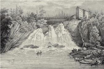 Theresa Falls, Indian River - Jacques-Gerard Milbert