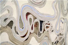 Junk Mail and Found Papers Undulate in Agate-Like Wall Sculptures by Jessica Drenk