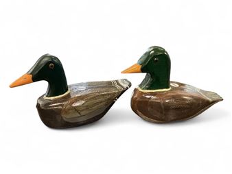 Numbered & Signed Wood Carved Ducks - Ted Allan