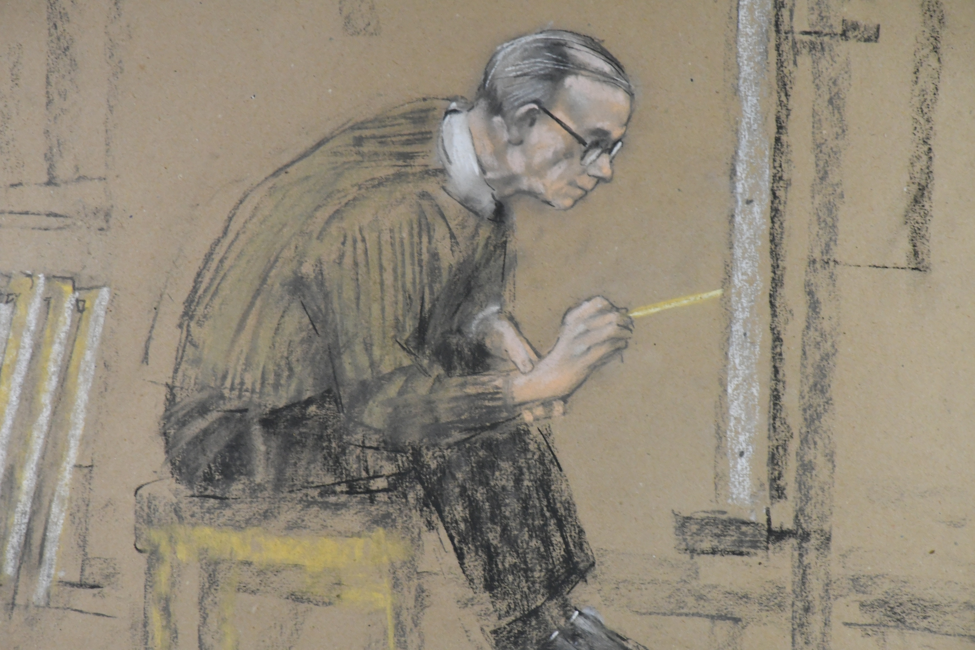 Harold Riley | Sir William Coldstream painting in his studio at Slade ...
