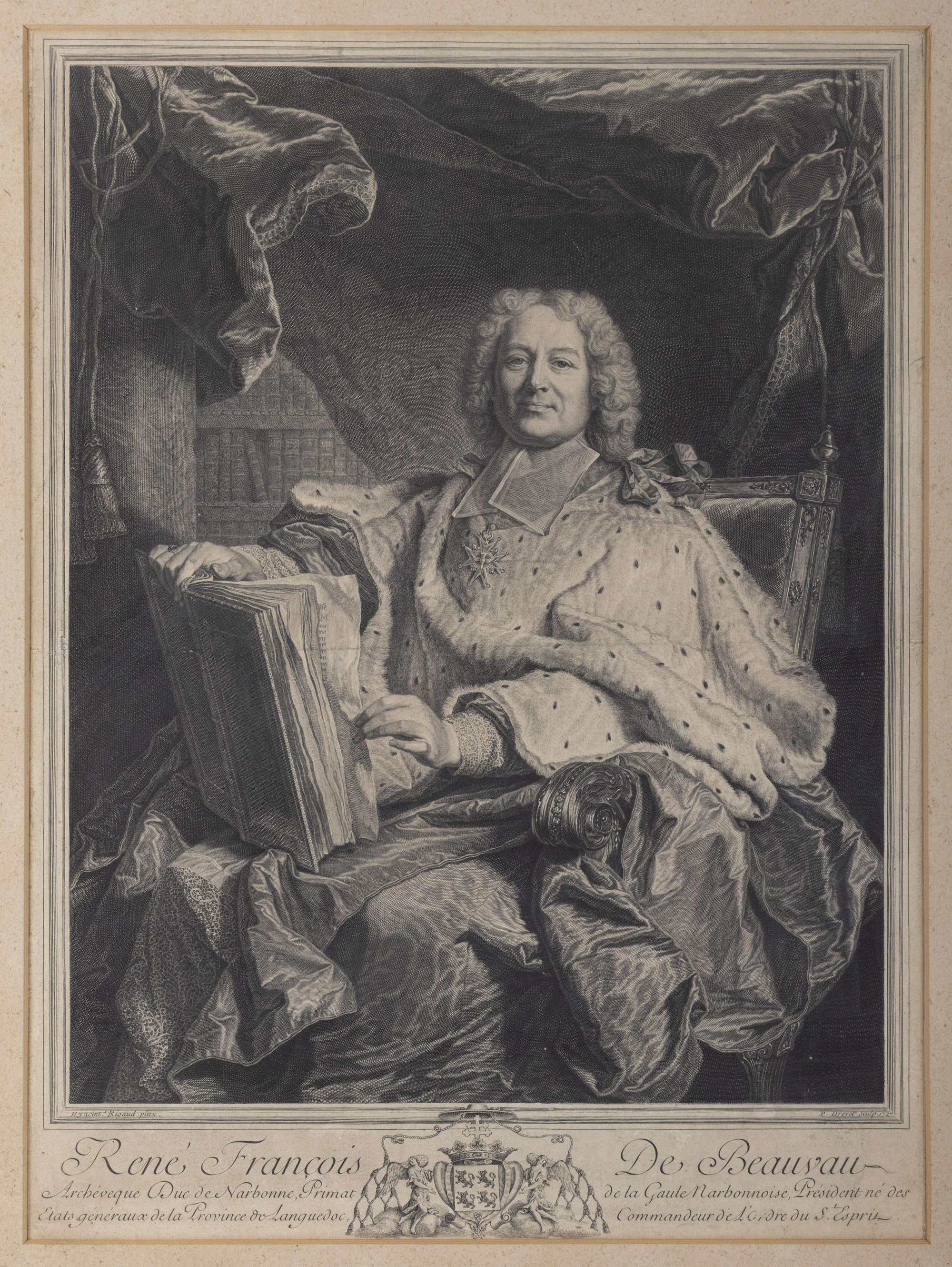 Artwork by Hyacinthe Rigaud, Petrus Drevet, Rene Francois de Beauvau, Made of Engraving