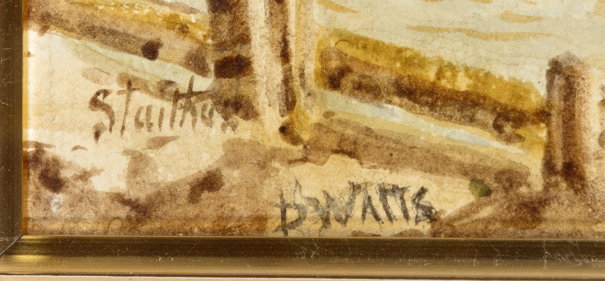 Artwork by B. Watts, Staithes Harbour, Yorkshire, Made of Watercolour