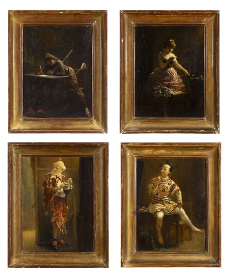 Harlequin, Ballerina, Clown and Pierrot