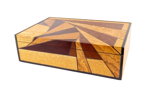 Albert Rosenblatt | Handmade Wood Hinged Intarsia Box with Inlay ...