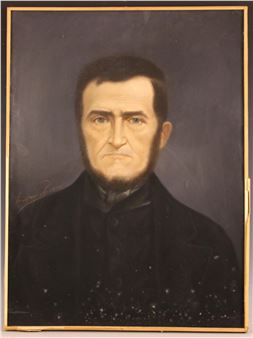 A bust length portrait of a bearded gentleman wearing a black suit - A. Appert