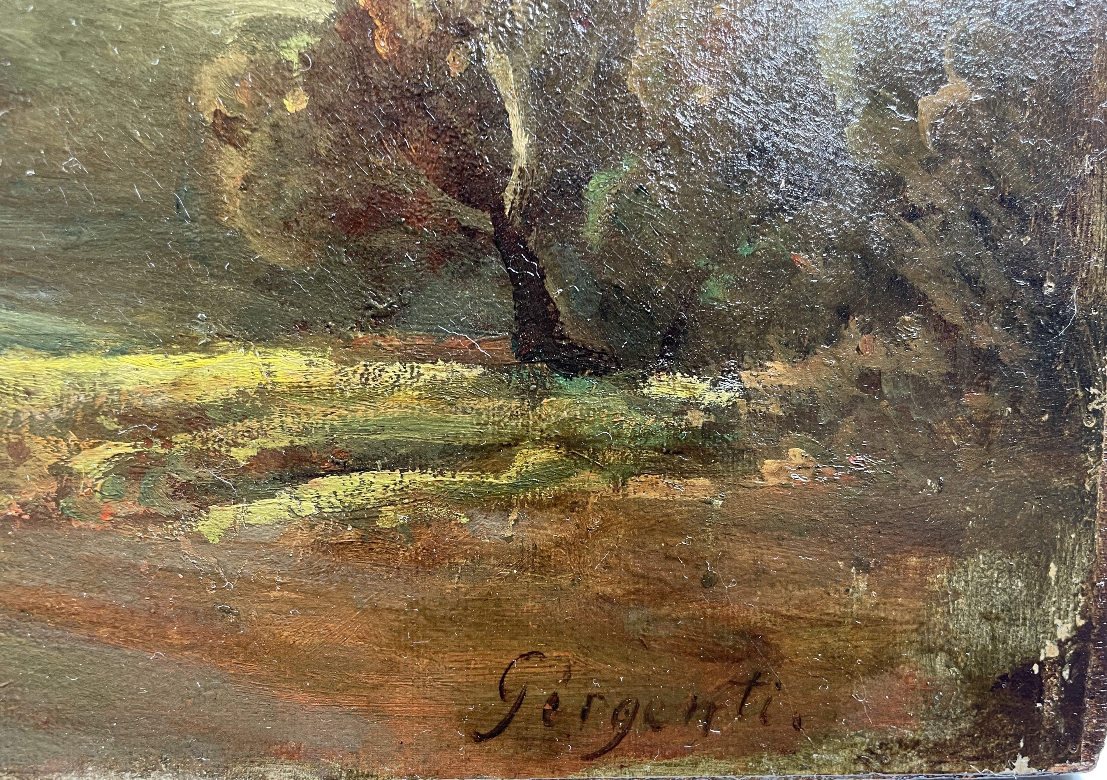 Artwork by Carl Rottmann, Ansicht von Agrigent (Girgenti, Made of Öl Auf Papier Auf Holzplatte Kaschiert