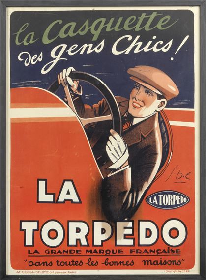 'La Torpedo' original advertising poster after G. Dola, French, 1920s, - Georges Dola
