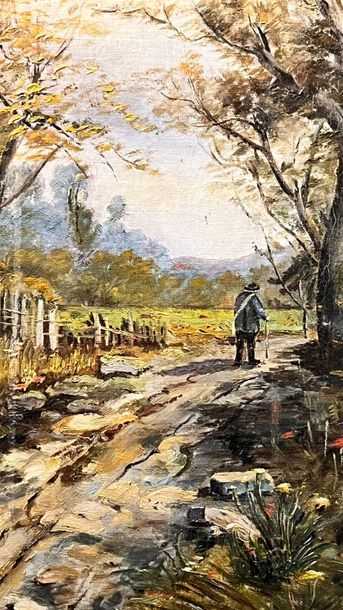 Artwork by L. Robin, The path, Made of Oil On Canvas