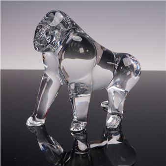 Baccarat Crystal Figurine, Gorilla - Loet Vanderveen