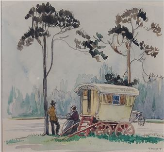 Gypsy Wagon at Taro Fair - Flora Caroline Twort